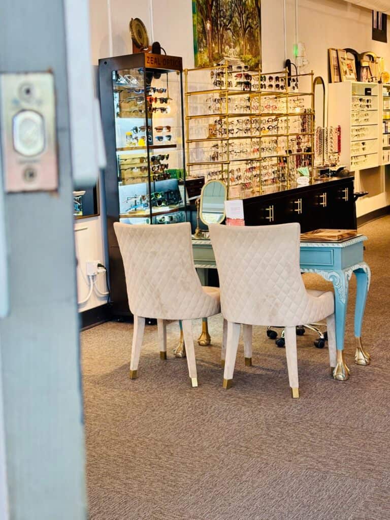 Eyewear showroom consultation area
