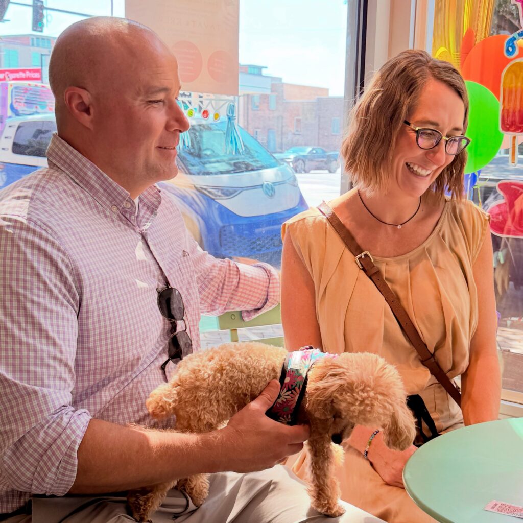 Dr. Morrow with male and dog